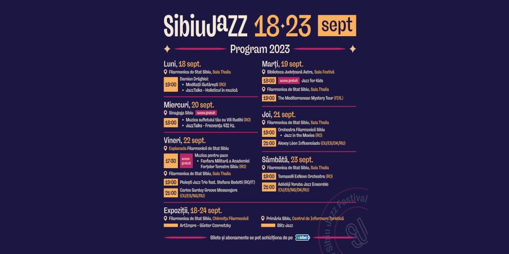 Sibiu Jazz Festival, ediţia 51, din 18 septembrie